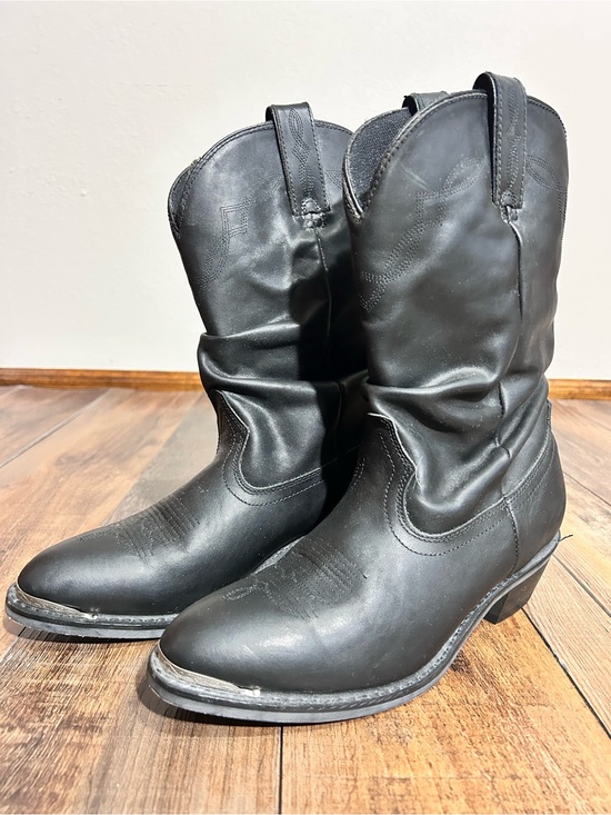 Shyanne Shoes - Shyanne Black Leather slouch Western Cowboy Boots 8.5